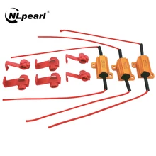 Nlpearl 2x50w led decodificação resistor h1 h3 h7 h11 9005 9006 carga resistor cancelador de erros decodificador canbus livre fiação cancelador