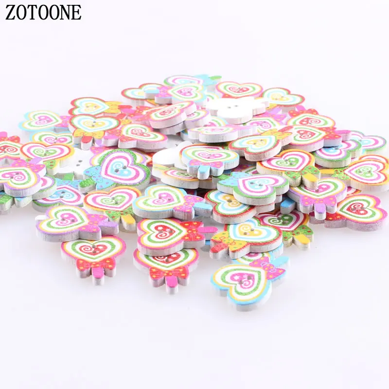 50 шт. детские деревянные пуговицы в форме сердца|wooden buttons|2 hole buttonsbuttons for scrapbooking |