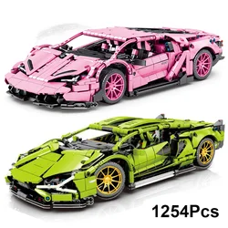 Lamborghini – voiture de Sport de haute technologie, blocs de construction, modèle de course de ville, véhicule célèbre, jouets pour garçons 