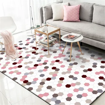 

Wishstar Nordic Pink Plaid Girls Rugs Princess Style Children Carpet Rugs Kids Bed Room Rectangle Carpet For Living Room Kitchen