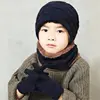 Winter Child Hat Scarf Gloves 3 Peice Set Kids Outdoor Warm Knitted Plush Cap Scarves And Touchscreen Gloves Boys Accessories ► Photo 3/6