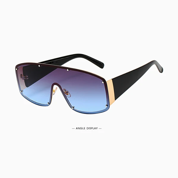 KEHU Luxury Oversized Sunglasses Women Fashion Design Big Frame Sun Glasses Ladies Gradient Lens Goggles Travel UV Goggles XH2 - Цвет линз: C5 Purple Blue Lens