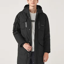 SEMIR, длинный пуховик для мужчин, зима, новинка, для мужчин, с капюшоном, толстый, теплый, холодный, свободный, пальто, повседневное, серое, утиный пух, пальто для мужчин