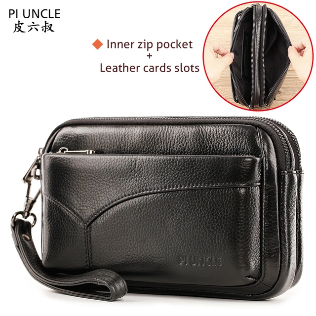 Black Handled Men Leather Clutch Bag at Rs 275 in Indore | ID: 19924207562