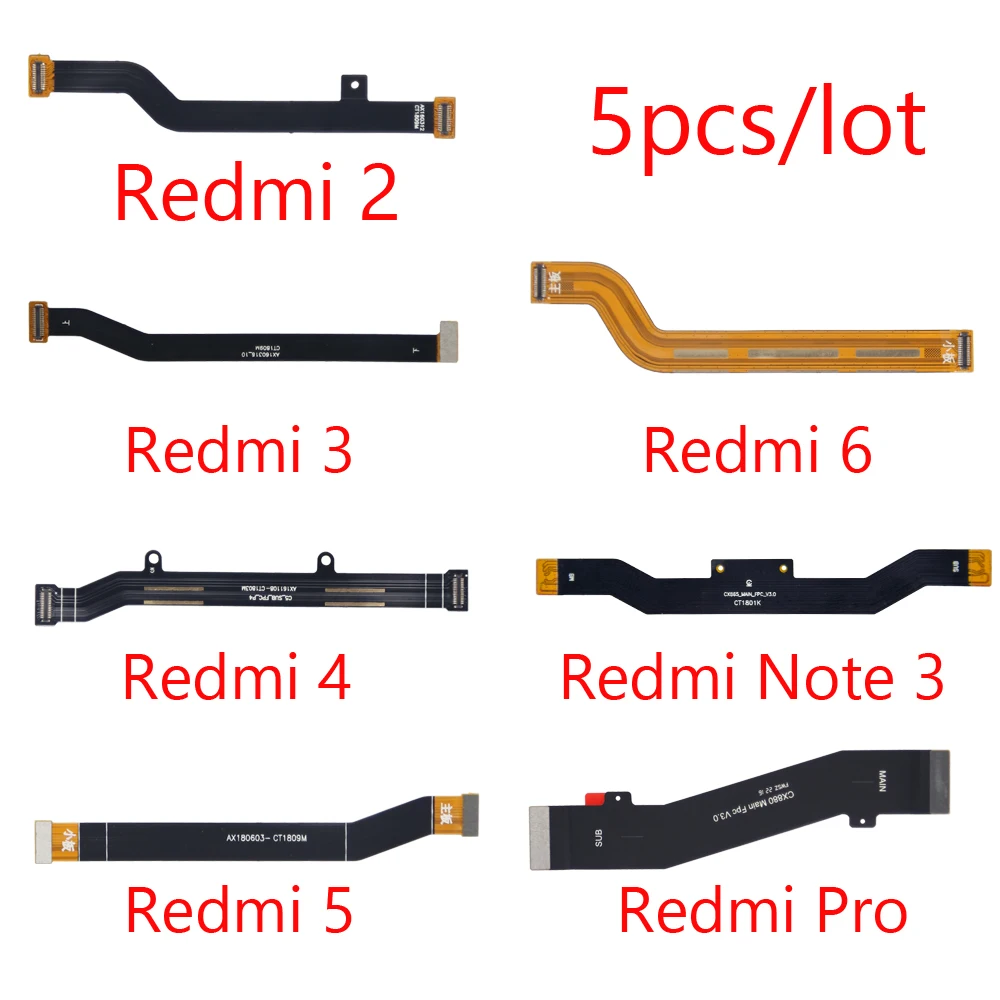 5 шт./лот материнская плата для Xiaomi Redmi 2 3 4 PLUS 6 4X/4A/3 S/5A ЖК-дисплей Разъем гибкий
