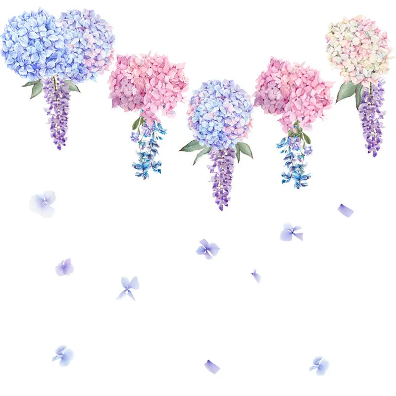 С фиолетовыми цветками лаванды стикер на стену гостиная спальня декоративные наклейки домашний декор комбинация самоклеющаяся наклейка s