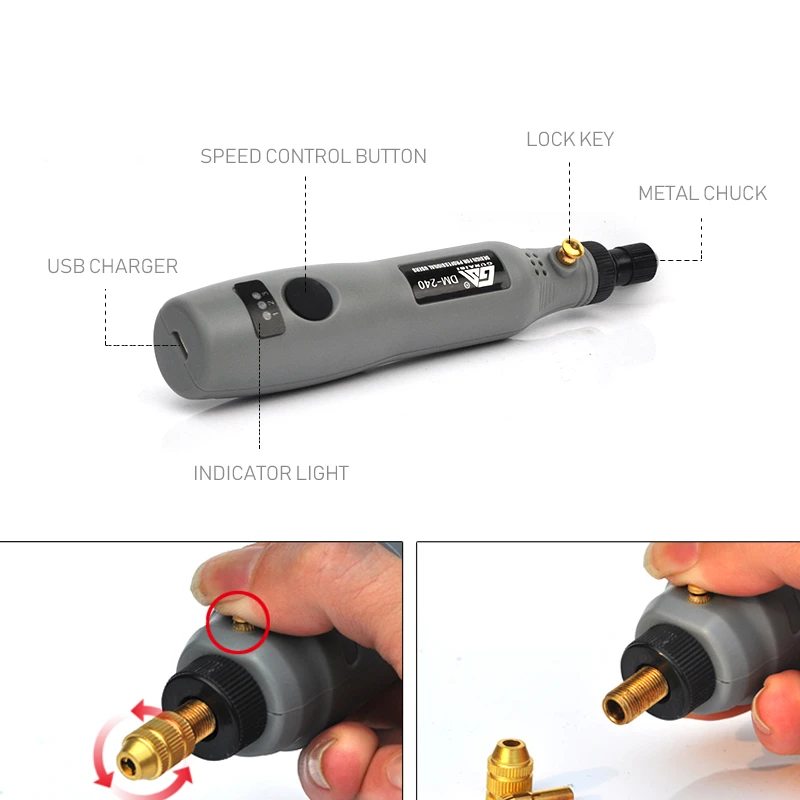 Online Mini Taladro Inalámbrico herramientas eléctricas taladro eléctrico 3,6 V molinillo accesorios de molienda juego de bolígrafo de grabado inalámbrico para dremel hogar DIY