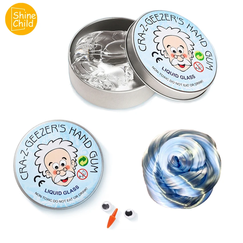 

DIY Clear Slime Bright Light Playdough Creative Hand Gum Container Glitter Clay 2 Colors Transparent Toys Kids Putty Gifts Kit