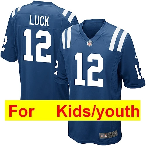 Зеленый Youth Индианаполис#13 TY Hilton#12 Andrew Luck#18 Peyton kidsning футбольные майки - Цвет: Зеленый