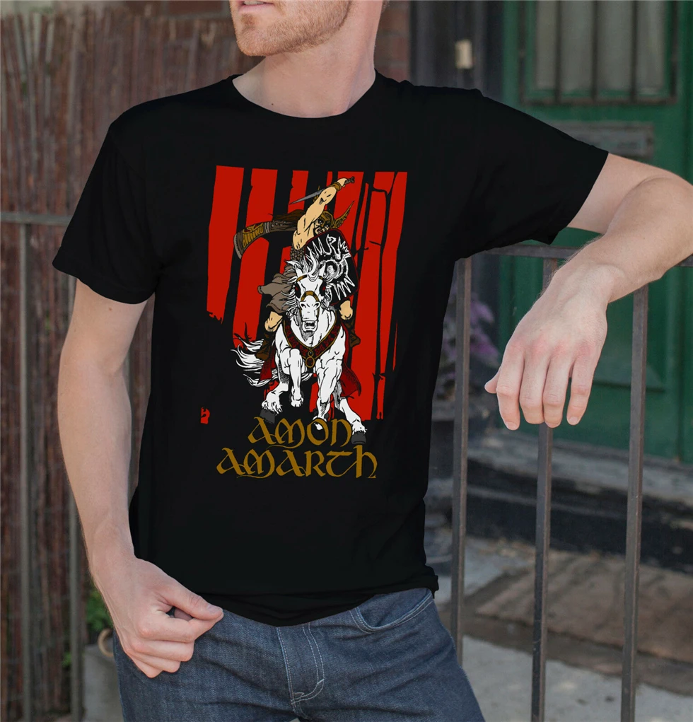 Amon Amarth Men Black T-Shirt Death Metal Band Tee Shirt Vikings Swedish 2 For Youth Middle-Age The Old | Мужская одежда