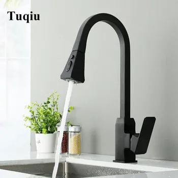 

Brass Kitchen sink faucet Mixer Cold And Hot Rotation Pull Out Gold Finished Kitchen Water Sink Mixer Tap Faucet