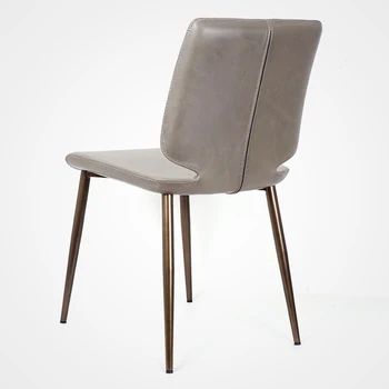 

Nordic Dining Chair Household Modern Simple Table Chair Back Black Leather Model Room Dining Room Stool Light Luxury