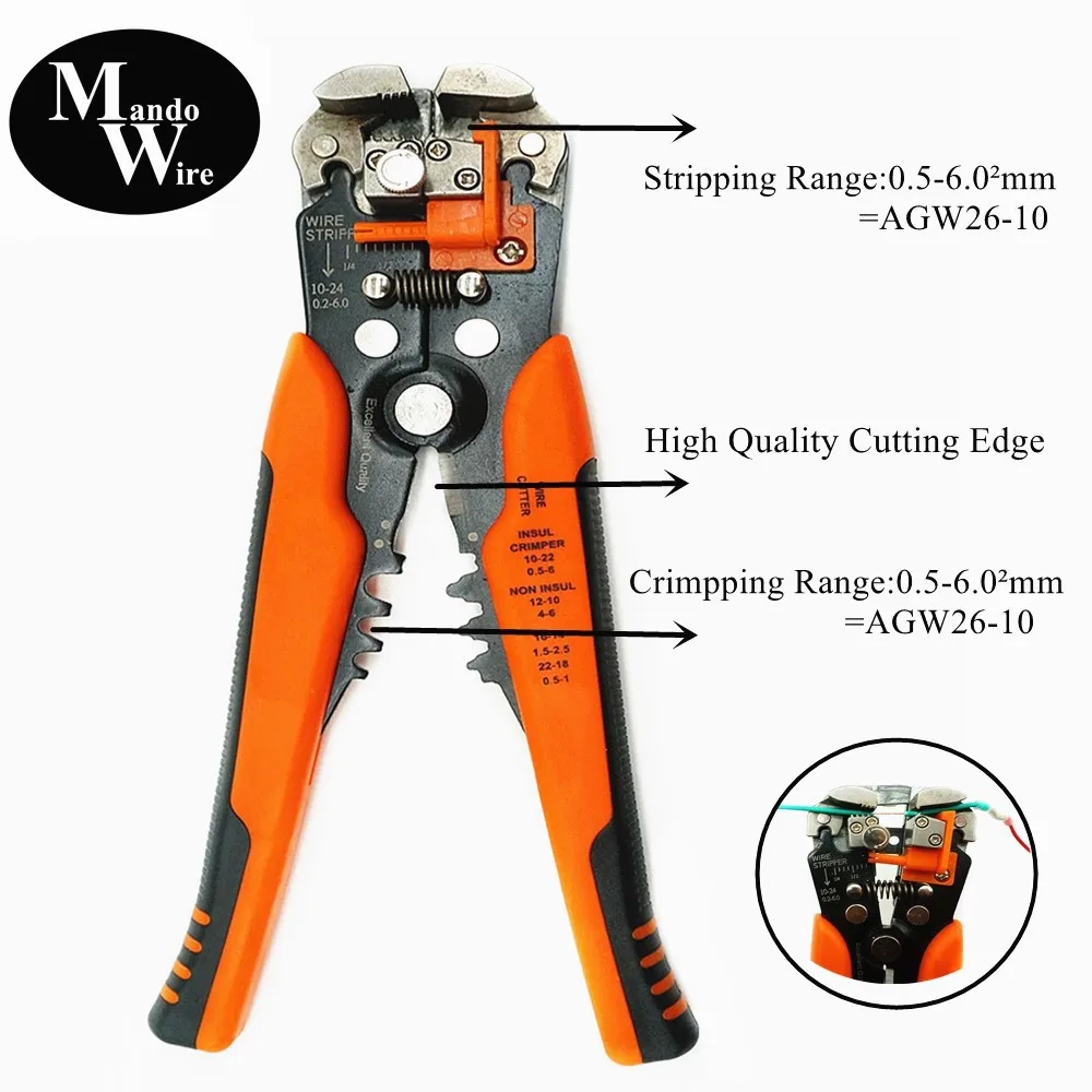 Mandowire 0.08-16mm2 Ferrule Crimping Tool Kit Ferrule Crimper Plier /1200pcs Wire Ferrules Crimp Wire Ends Terminal