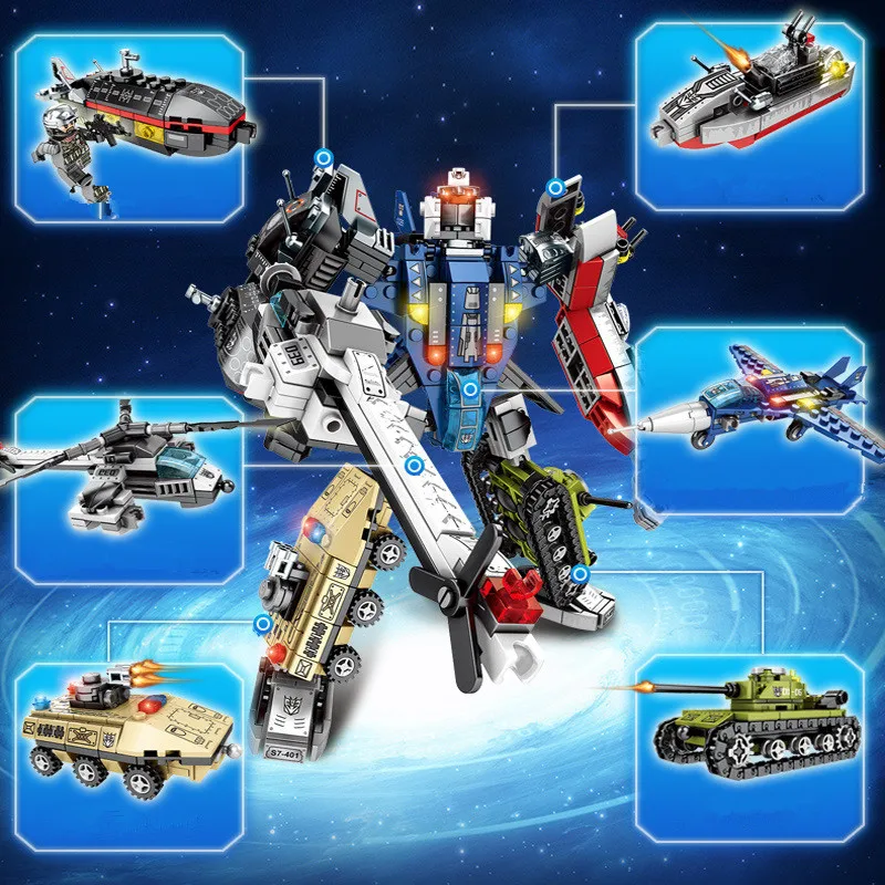 6 в 1 создатель стали меха строит защитник трансформатор робот Voltron строительные блоки наборы кирпичи King Kong детские игрушки подарок для мальчика
