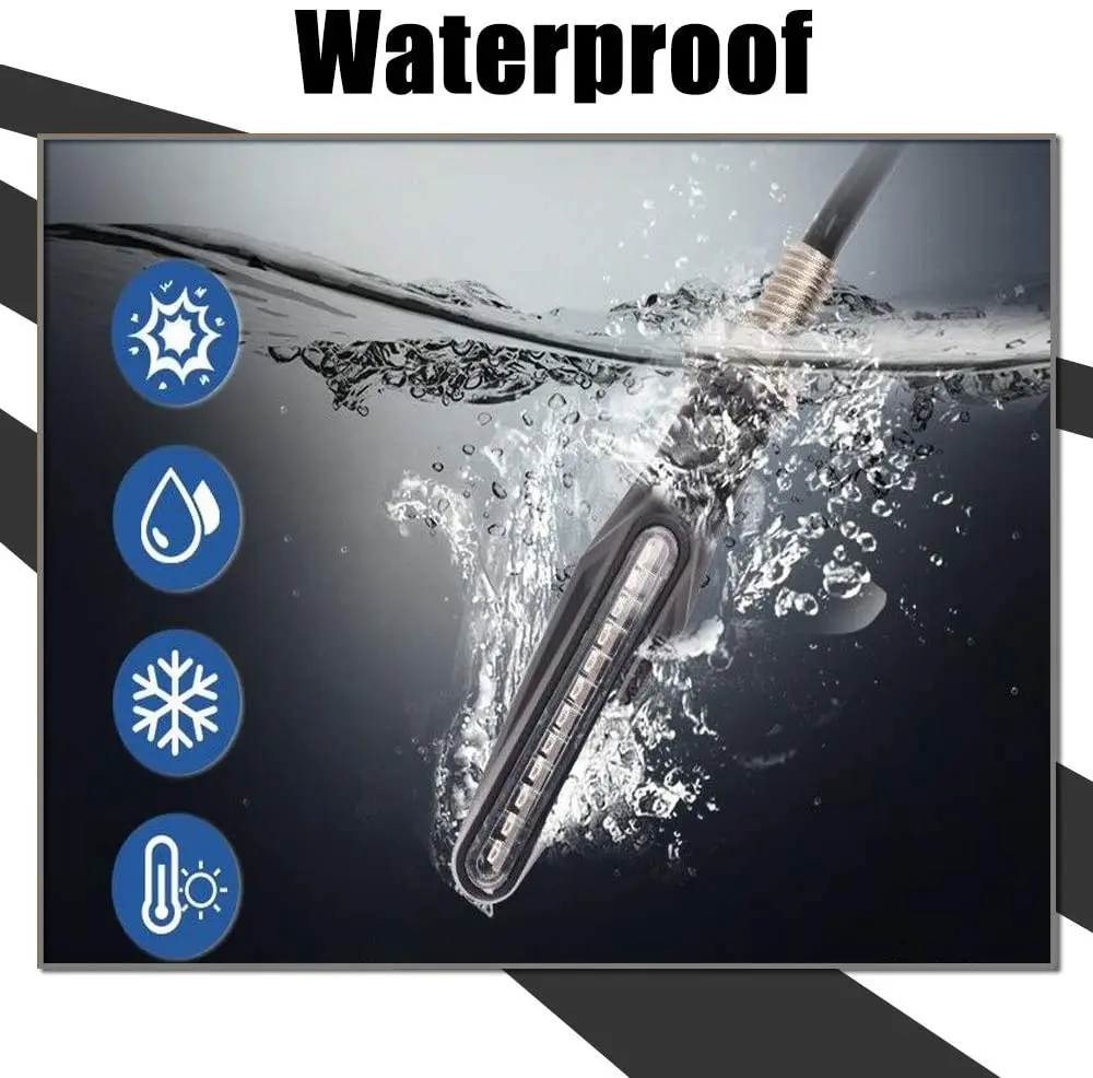 2/4PCS LED Motorcycle Turn Signals Light 12 SMD Tail Flasher Flowing Water Blinker IP68 Bendable Motorcycle Flashing Lights