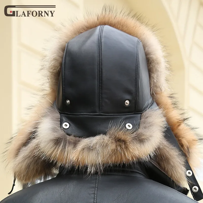 Glaforny солидная купольная шляпа Leifeng мужская шапка из енота Лисы Зимняя теплая утолщенная меховая хлопковая шапка для мужчин среднего возраста зимняя