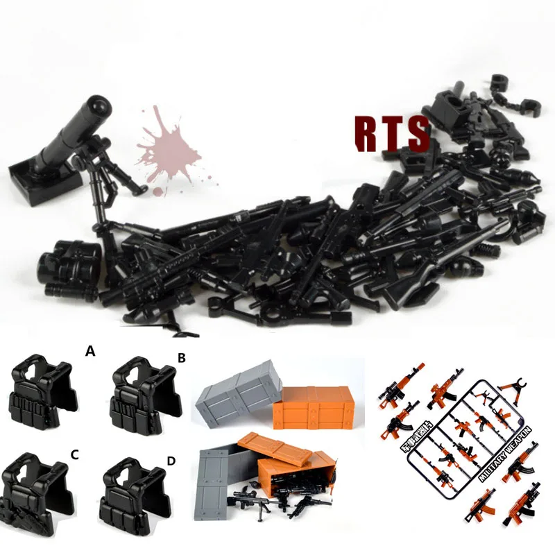 2019 Weapon MOC Guns Military Swat Team Building Blocks City Policed Soldiers MinifiguresING WW2 Lepining Army | Конструкторы