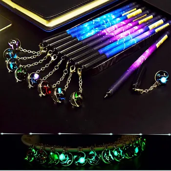 

1 pcs Creative Twelve Constellation Gel Pen Luminous Pendant Ball 0.5mm Black Ink Writing Pen School Office Stationery