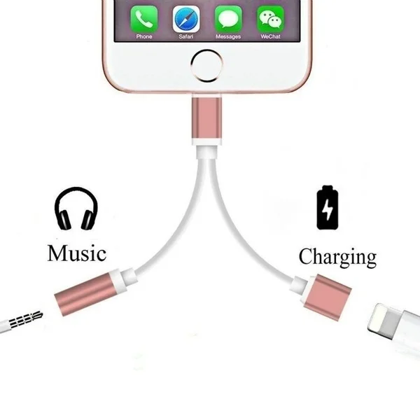 2 в 1 для Apple Lightning аудио конвертер 3 5 мм разъем наушников адаптер воспроизведение