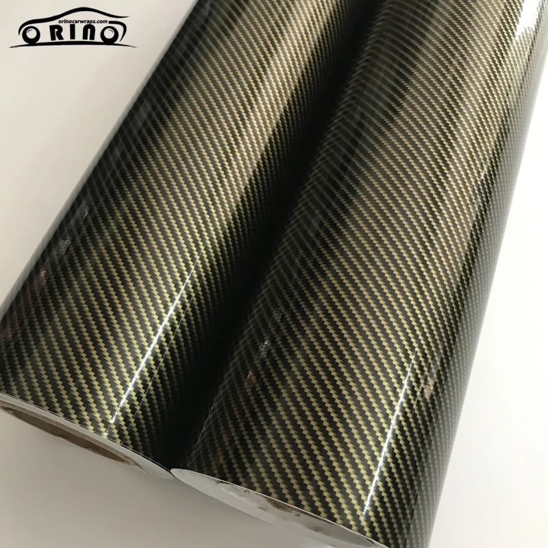 2D Gold Carbon Fiber Vinyl Wrap Sticker-2