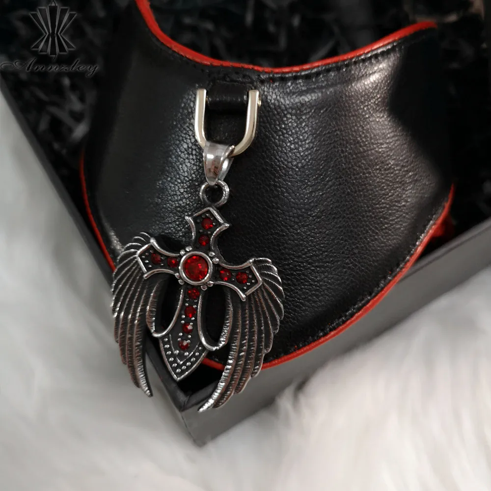 Black Gothic Halloween Costomes Punk Choker Collar Necklace Chain 2019 Genunie Leather Necklace  (2)
