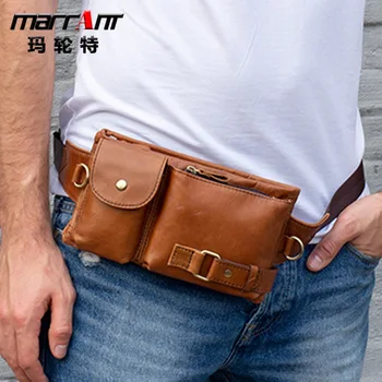 

Cross-Border Supply Leather Men's Pockets Full-Grain Leather Vintage Men's Shoulder/Crossbody Bag Mobile Phone Bag Purse Male