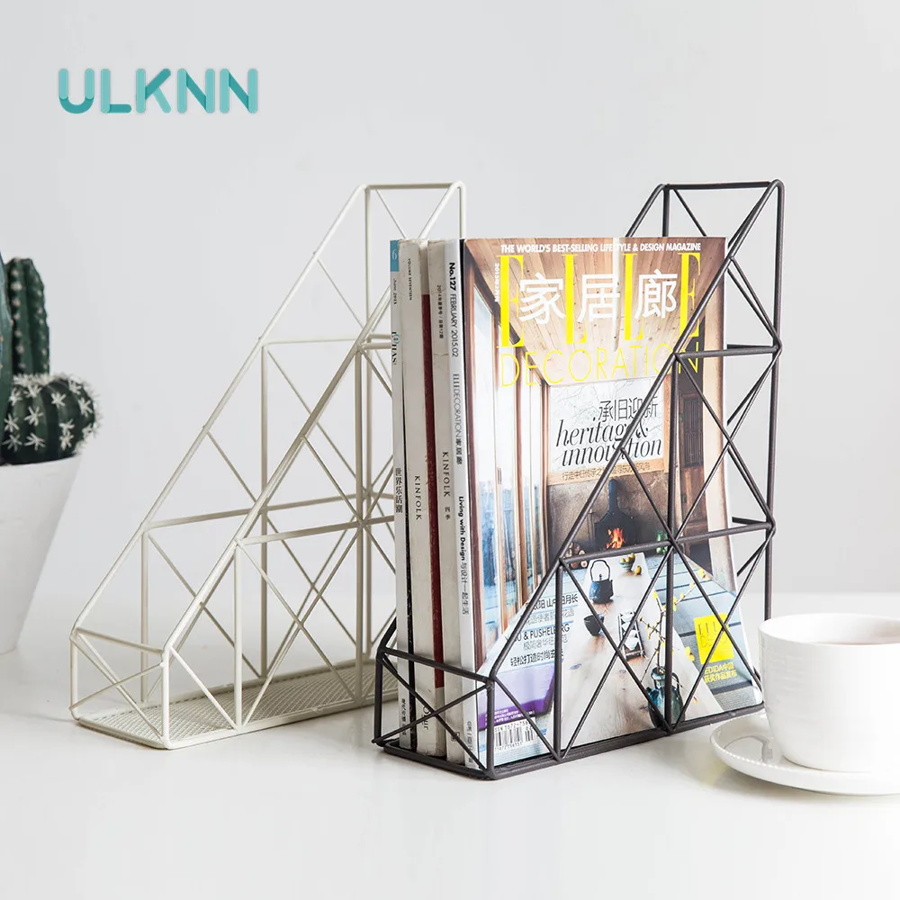 

Nordic Retro Iron Bookshelf Office Desk Organizer Storage Rack for Files/Papers Metal Magazine Display Rack Table Storage Holder