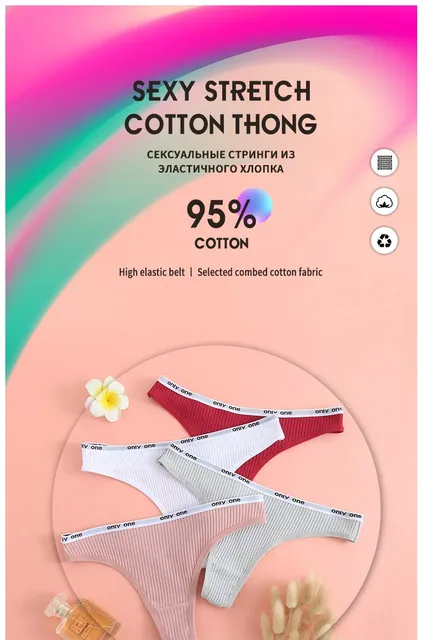 Calivn Klain Letter Printed Cotton Women's Thong Lingerie Sexy Comfortable  Underpants Temptation Seamless Female T-pants Tanga - Panties - AliExpress