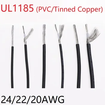 

UL1185 Shielded Wire 24AWG 22AWG 20AWG Single Core Audio Channel Signal Cable Amplifier Electric Copper Line PVC Insulated Black