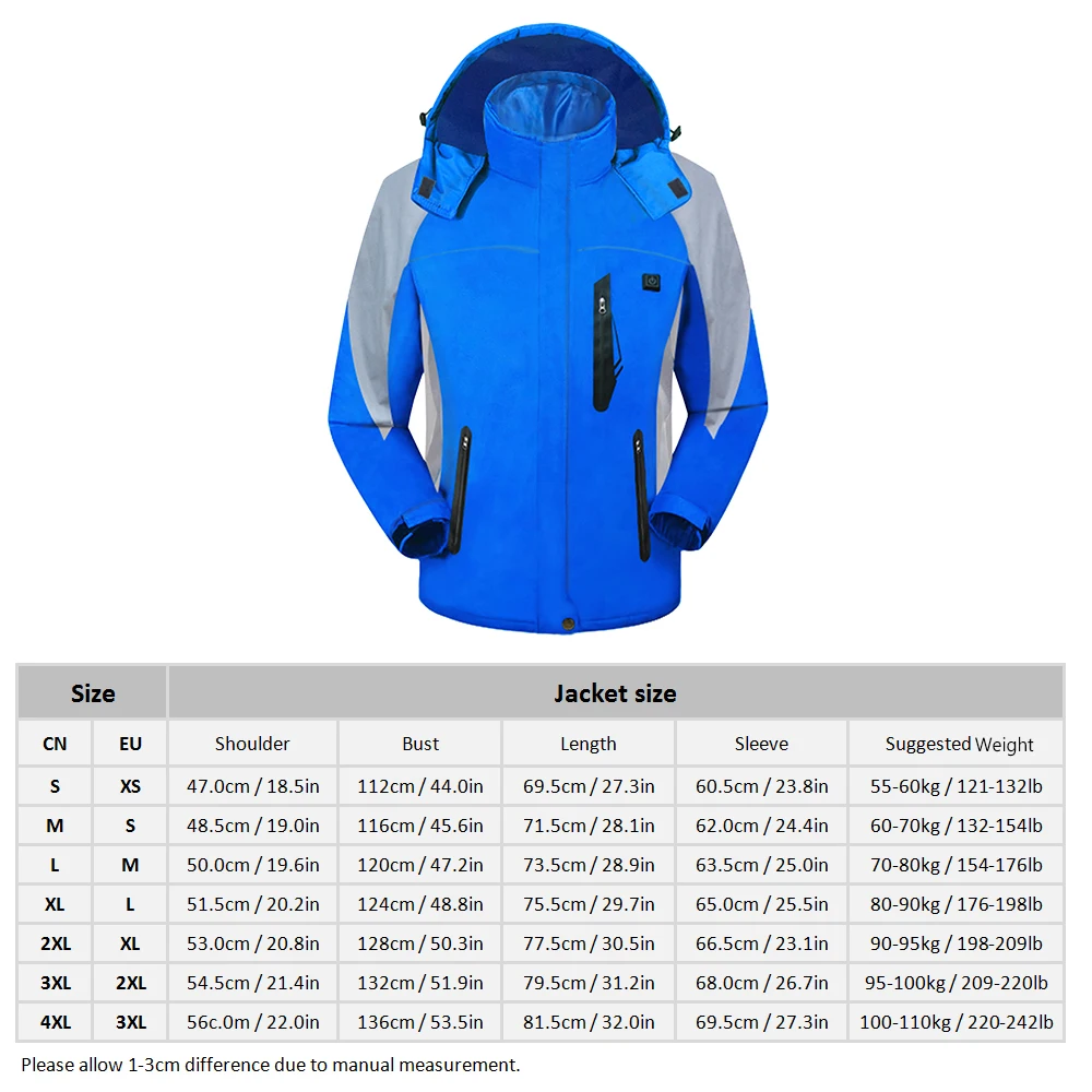 

Hot New Women Men Heating Coat Chargeable Electric Heated Jacket Snowmobile Motorcycling Skiing Climbing Snow Sport Winter Warm