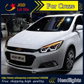 

Car styling LED HID Rio LED Chevrolet Cruze headlights case for Chevrolet Cruze headlight 2015 Bi-Xenon Lens low beam