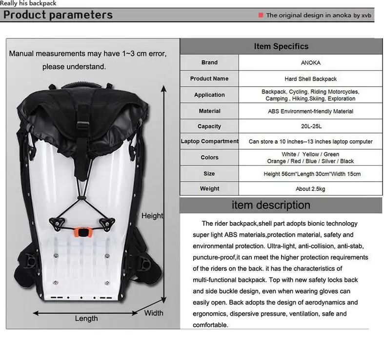 25л мотоциклетный жесткий корпус багажный рюкзак на плечо водонепроницаемый Motocroos/Moto Racing защитный Drop ABS Tank сумки
