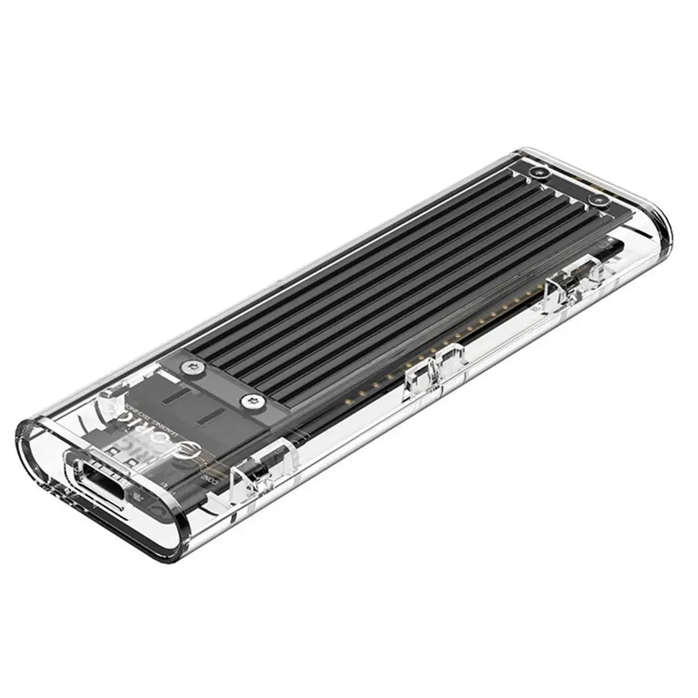 Чехол для SSD ORICO M2 M.2 к USB Type C прозрачный корпус жесткого диска NVME PCIE NGFF SATA M/B диск