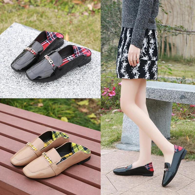 

2019 Grandma Shoes Side Scoop Bootie Women's Summer New Style Flat Keel Thin Shoes Women's Korean-style Retro Hong Kong Flavor F