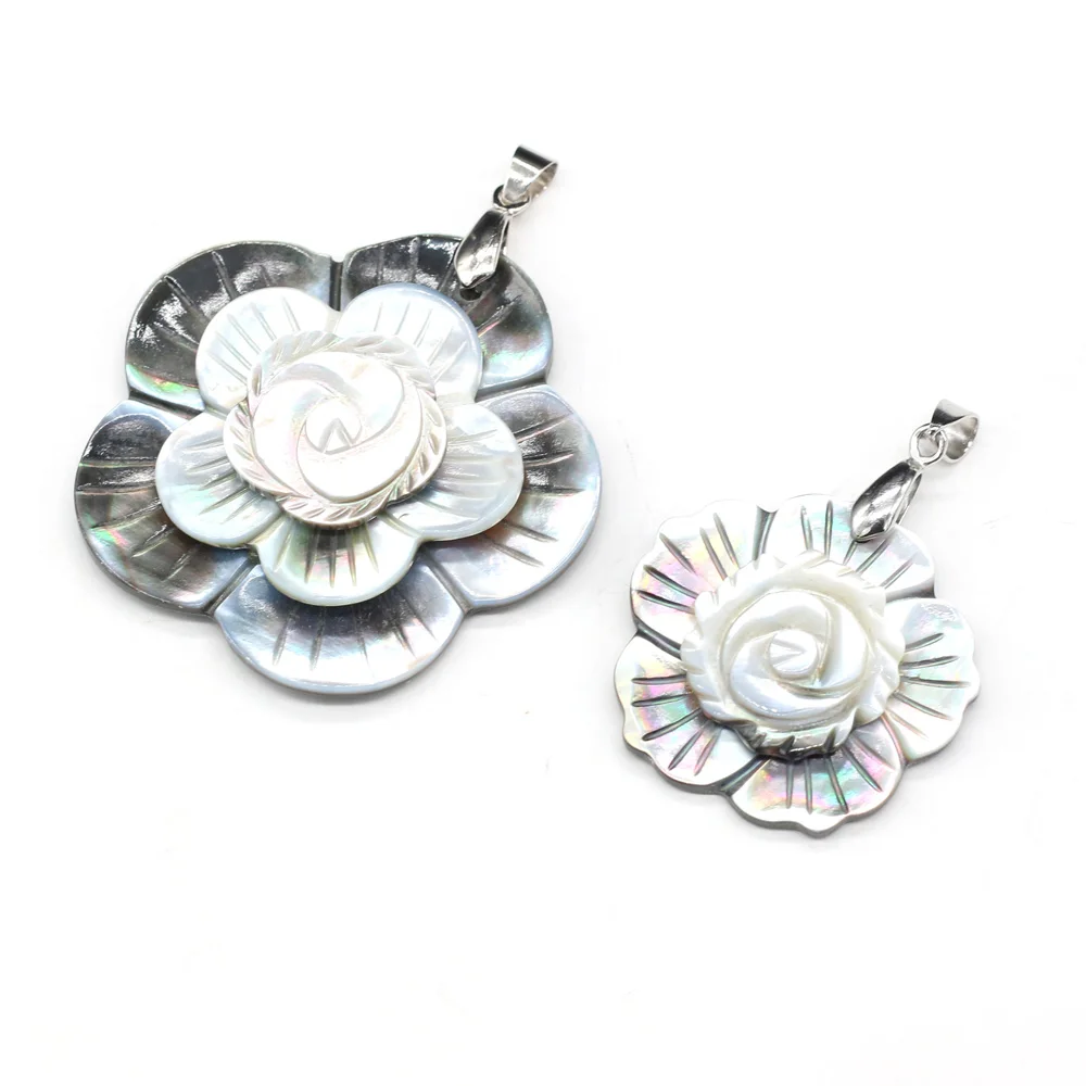 1pcs Natural Shell Flower Shape Shell Pendant Charm DIY for Earring Necklace Jewelry Making Women Gift Size 32x32mm 47x47mm