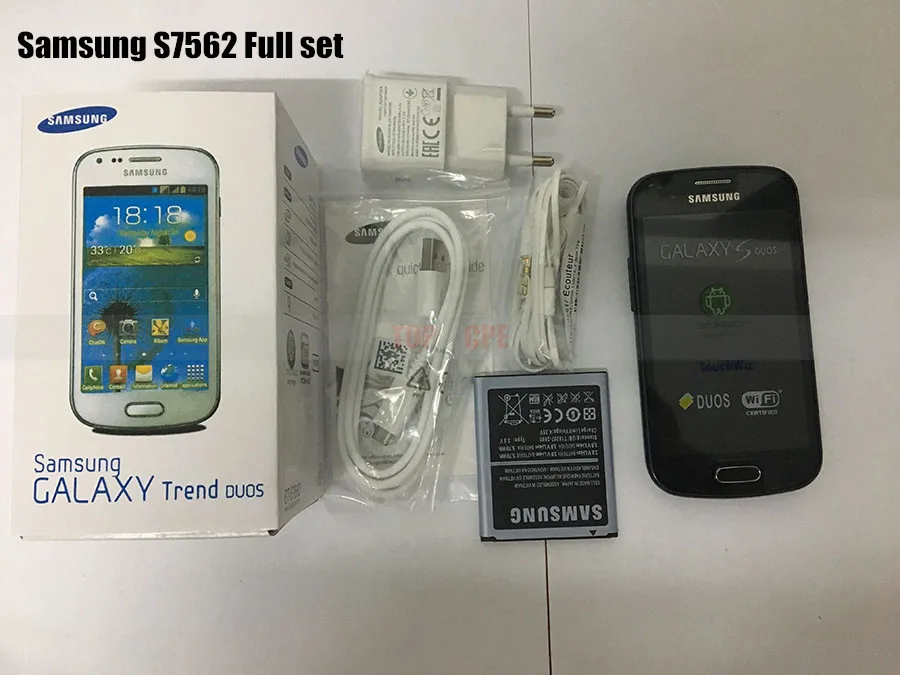 Оригинальные Сотовые телефоны Samsung S7562 Galaxy S Duos камера 5 Мп Wi Fi GPS android 4 0 две sim карты