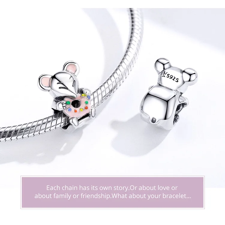 Fit Pandora браслет серебро 925 CZ лук собака медведь лапа лиса Летающий Динозавр талисманы S925 белка и орех бык бусины DIY ювелирные изделия