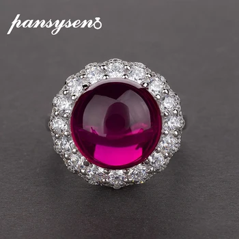 

PANSYSEN Natural Spinel Amethyst Rings For Women 100% Real 925 Sterling Silver wedding engagement Fine Jewelry Ring party gifts