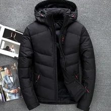 Красивый зимний теплый пуховик с застежкой и карманом на молнии, толстое теплое мужское модное повседневное пальто с капюшоном Parker, серый, синий, черный