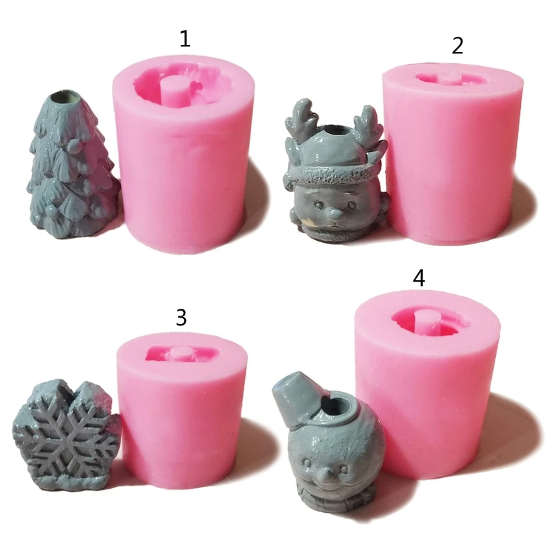 

Christmas Tree Straw Silicone Molds Deer Snowman Straw Resin Mold Snowflake Decoration Resin for DIY Crafts