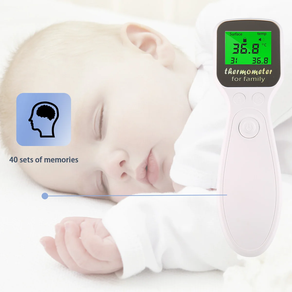 

Infrared LCD Digital Forehead Body Thermometer Baby Adult Digital Thermometer Gun Non-contact Body Temperature Measurement Meter
