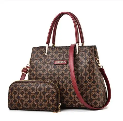 

Luxury Handbags 2 Pcs Bags Set Women Leather Bag Designer Shoulder Bag With Wallet Female Tote Bags For Women sac a main Ladies