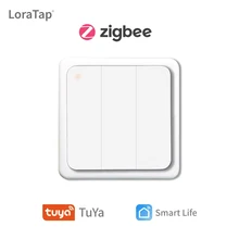 Interruptor de pared inalámbrico Tuya Smart Life ZigBee, dispositivo de Control de 3 bandas Remoto Portátil, sin límite de Control para el hogar