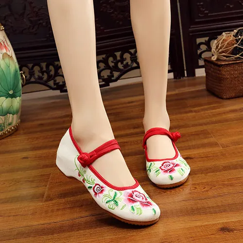 Model 2 Beige Veowalk/женские парусиновые балетки ручной работы с цветочной вышивкой; сезон весна; женская повседневная обувь из джинсовой ткани с высоким берцем и ремешком на щиколотке в винтажном стиле - Цвет: Model 2 Beige