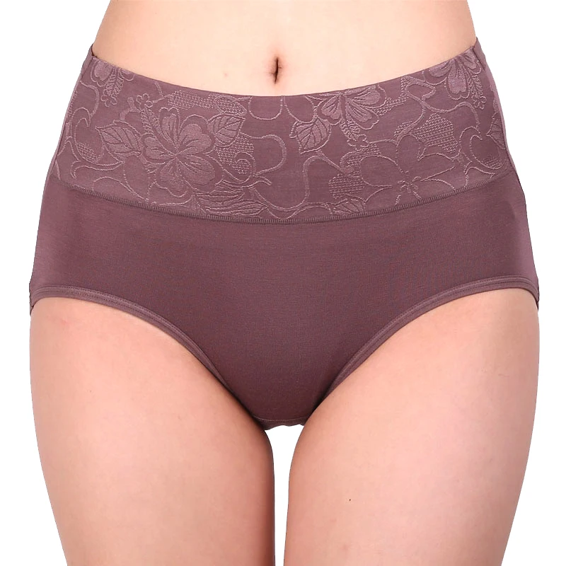 ZW90 Women Modal Panty High Waist Breathable Trigonometric Panties Plus