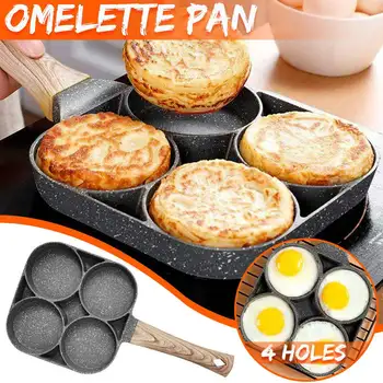 

NEW Four-hole Frying Pot Pan Thickened Omelet Pan Non-stick Pancake Steak Pan Cooking Egg Ham Pans Breakfast Maker Cookware