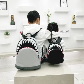 

2019 Cool Animal Shark Kids Girl Boy Backpack School Bag for Children Fashion Adjustable Belt Backpacks Canvas Rucksack Bags