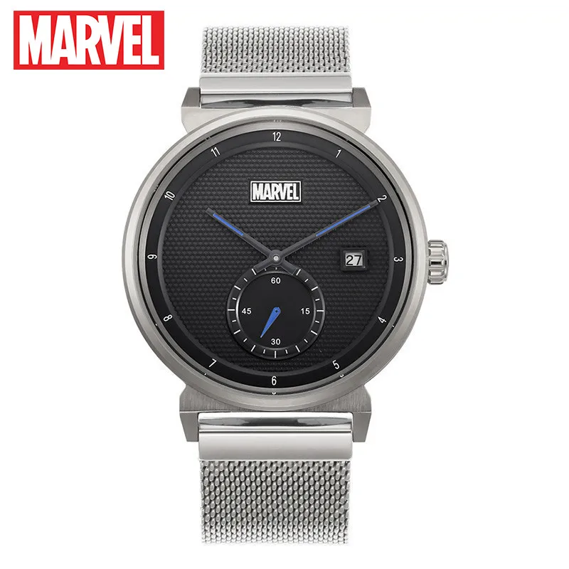 Disney' Official Mens Genuine Marvel Wormhole Design Japan Casual Quartz WristWatch 50m Waterproof Stainless Steel Date Calendar |