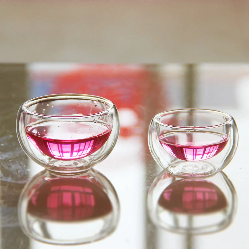 50 мл/100 мл элегантная прозрачная питьевая стеклянная чашка термостойкая двухслойная чашка кунг-фу для чая, пива, воды, виски для цветочного чая