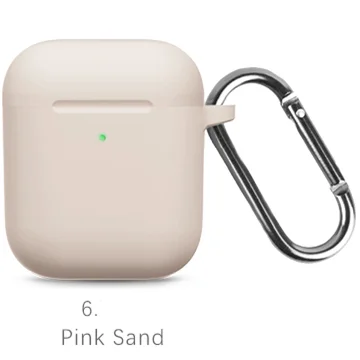 Жидкие силиконовые наушники корпус для AirPods анти-грязь APPLE airpods чехол розовый черный темно-синий желтый красный - Цвет: 06 Pink sand